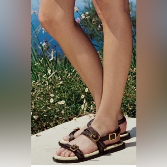 Leather sandals with jute insole - Picture 1 of 7